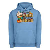 Pigment Pebble Blue stressed blessed pumpkin obsessed Urban Hoodie - CowhideDigitalArt