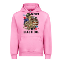Fuchsia Pink America the beautiful 4th of july Urban Hoodie - CowGirlArtShop