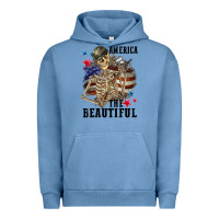 Pigment Pebble Blue America the beautiful 4th of july Urban Hoodie - CowGirlArtShop