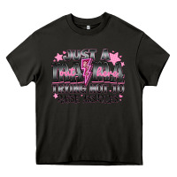 Asphalt Just a Mama Out Here Trying Not To Raise Assholes Heavy Core Tee - CowhideDigitalArt
