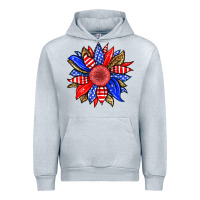 Heather Grey America sunflower Urban Hoodie - Neo Western