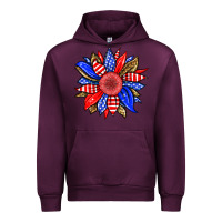Mauve Wine America sunflower Urban Hoodie - Neo Western