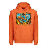 Carrot fall pattern heart with leopard background Premium Hoodie - HRA Design Shop