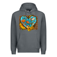Rock fall pattern heart with leopard background Premium Hoodie - HRA Design Shop