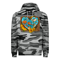 Slate Camo fall pattern heart with leopard background Premium Hoodie - HRA Design Shop