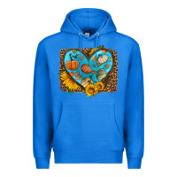 True Royal fall pattern heart with leopard background Premium Hoodie - HRA Design Shop