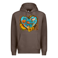 Coffee fall pattern heart with leopard background Premium Hoodie - HRA Design Shop