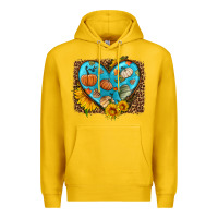 Lemon fall pattern heart with leopard background Premium Hoodie - HRA Design Shop