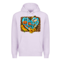 Lilac fall pattern heart with leopard background Premium Hoodie - HRA Design Shop