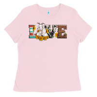 Bubblegum Pink love goats serape cowhide leopard goat family Ladies Tee - Artiststas