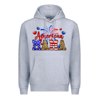 Heather Grey American mama Premium Hoodie - Neo Western
