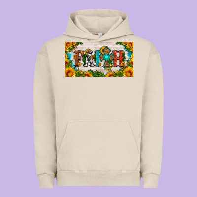 Faith Cross And Sunflower License Plate Urban Hoodie Designed By Hra Design Shop