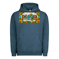 Pigment Midnight Navy faith cross and sunflower license plate Urban Hoodie - HRA Design Shop