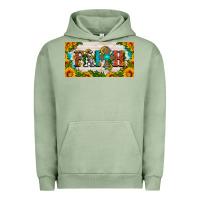 Pigment Oil Green faith cross and sunflower license plate Urban Hoodie - HRA Design Shop