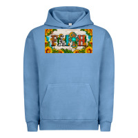 Pigment Pebble Blue faith cross and sunflower license plate Urban Hoodie - HRA Design Shop