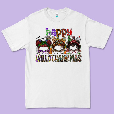 Happy Hallothanksmas Premium Tee Designed By Sublimationcraftshop