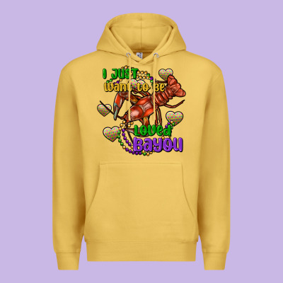 Crawfish I Just Want To Be Loved Bayou Premium Hoodie Designed By Fadigitalartstudio