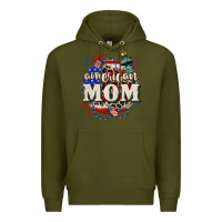 Army Green American Mom 4th of July Premium Hoodie - CowGirlArtShop