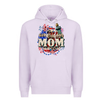 Lilac American Mom 4th of July Premium Hoodie - CowGirlArtShop