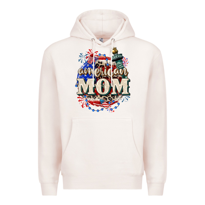 American Mom 4th Of July Premium Hoodie by CowGirlArtShop | Teevron