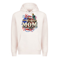 Pale Pink American Mom 4th of July Premium Hoodie - CowGirlArtShop