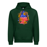 Forest Green American flag arrowhead Urban Hoodie - Neo Western