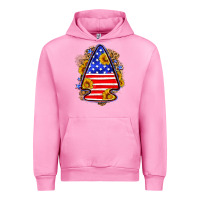 Fuchsia Pink American flag arrowhead Urban Hoodie - Neo Western