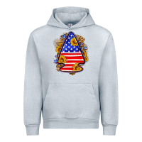 Heather Grey American flag arrowhead Urban Hoodie - Neo Western