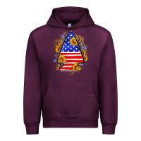 Mauve Wine American flag arrowhead Urban Hoodie - Neo Western