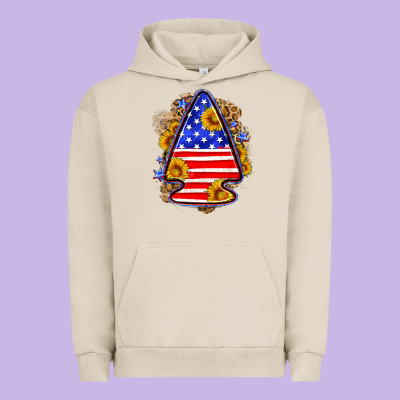 American Flag Arrowhead Urban Hoodie Designed By Neo Western