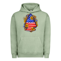 Pigment Oil Green American flag arrowhead Urban Hoodie - Neo Western