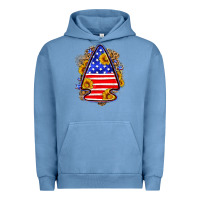 Pigment Pebble Blue American flag arrowhead Urban Hoodie - Neo Western