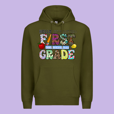 Hellofirstgrade Premium Hoodie Designed By Cowhidedigitalart