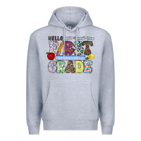 Heather Grey hellofirstgrade Premium Hoodie - CowhideDigitalArt