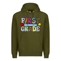 Army Green hellofirstgrade Premium Hoodie - CowhideDigitalArt