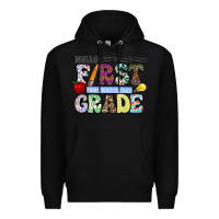 Black hellofirstgrade Premium Hoodie - CowhideDigitalArt