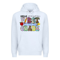 White hellofirstgrade Premium Hoodie - CowhideDigitalArt