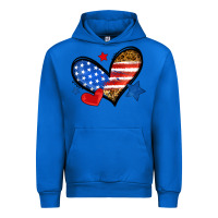Cobalt American flag heart leopard Urban Hoodie - Neo Western