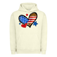Pigment Pistachio American flag heart leopard Urban Hoodie - Neo Western