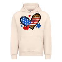 Sandshell American flag heart leopard Urban Hoodie - Neo Western