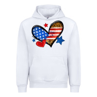 White American flag heart leopard Urban Hoodie - Neo Western