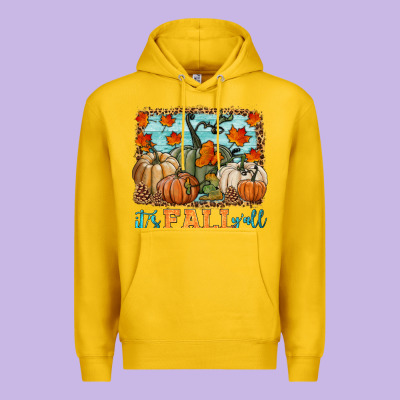 It's Fall Y'all Premium Hoodie Designed By Hra Design Shop