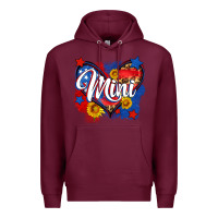 Burgundy American mini heart Premium Hoodie - Neo Western