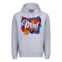 Heather Grey American mini heart Premium Hoodie - Neo Western