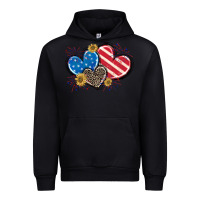 Black American Flag heart Urban Hoodie - CowGirlArtShop