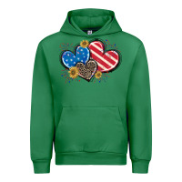 Emerald American Flag heart Urban Hoodie - CowGirlArtShop