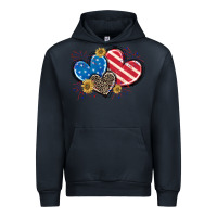 Navy American Flag heart Urban Hoodie - CowGirlArtShop