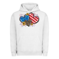 Pigment Lunar Rock American Flag heart Urban Hoodie - CowGirlArtShop