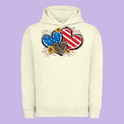 American Flag Heart Urban Hoodie Designed By Cowgirlartshop