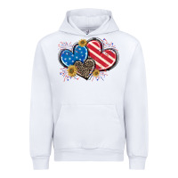 White American Flag heart Urban Hoodie - CowGirlArtShop